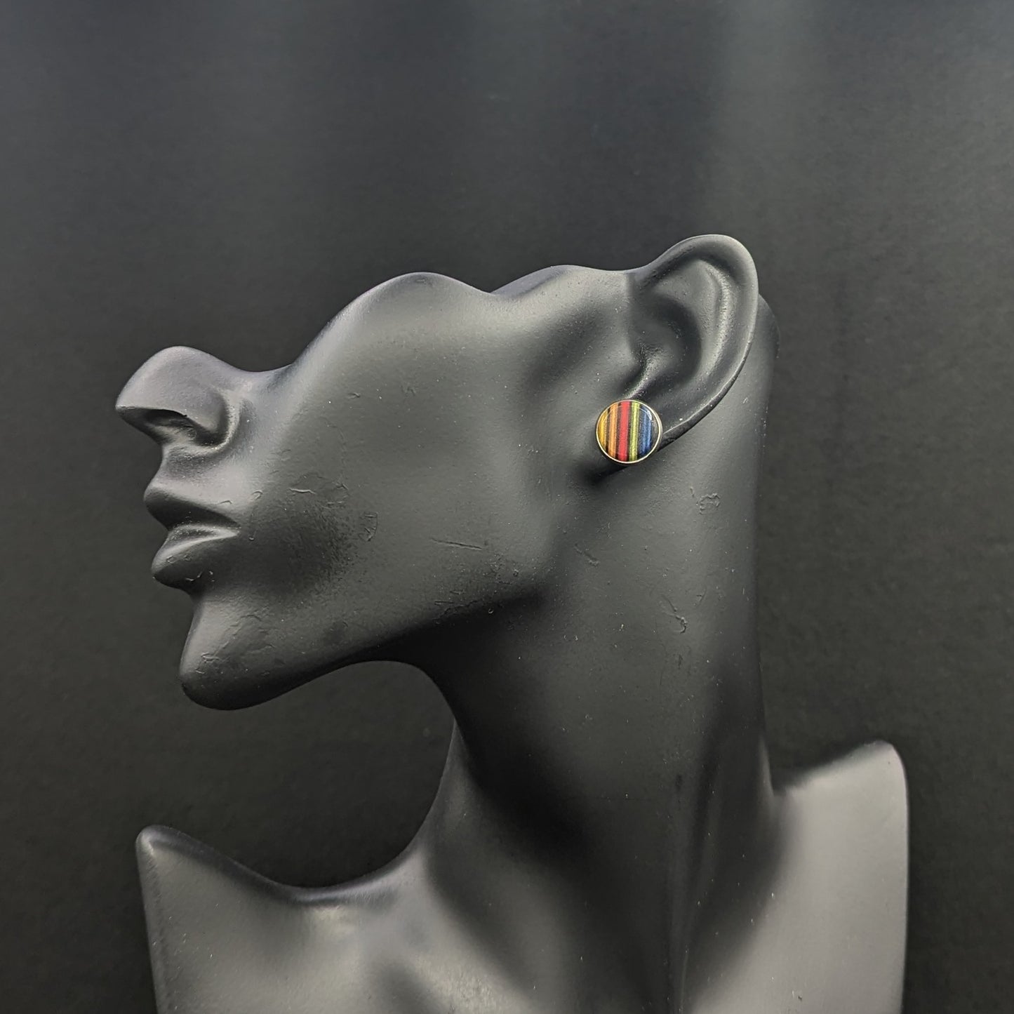 OHRSTECKER "REGENBOGEN / STEEL"