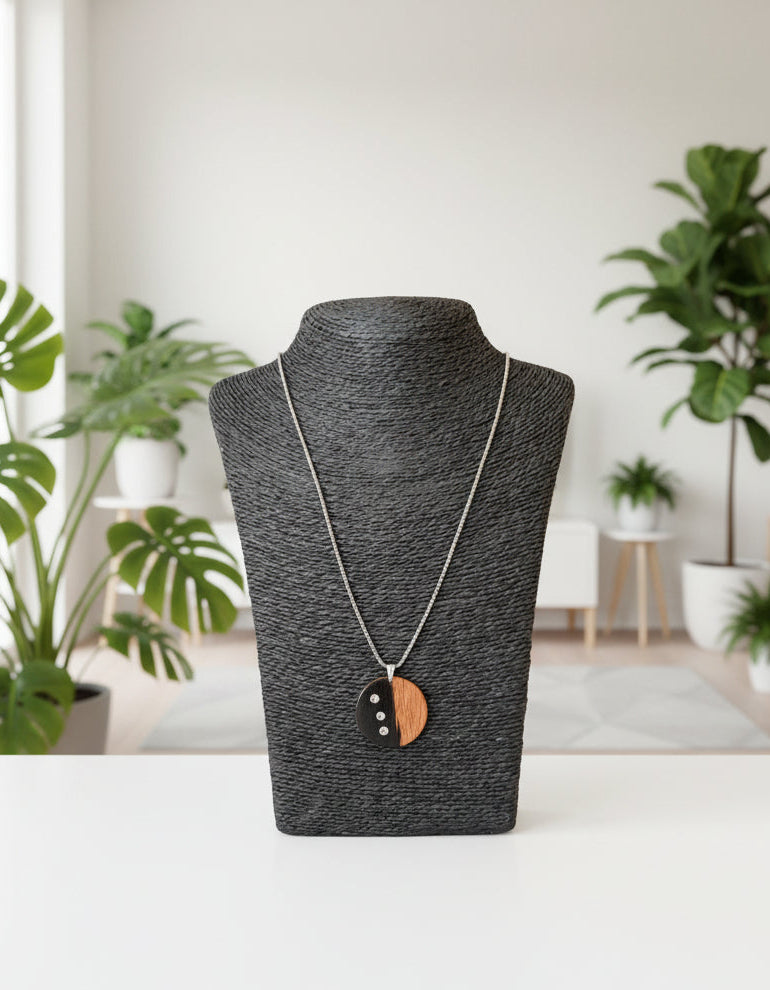 HALSKETTE "STELLA/ EBENHOLZ "