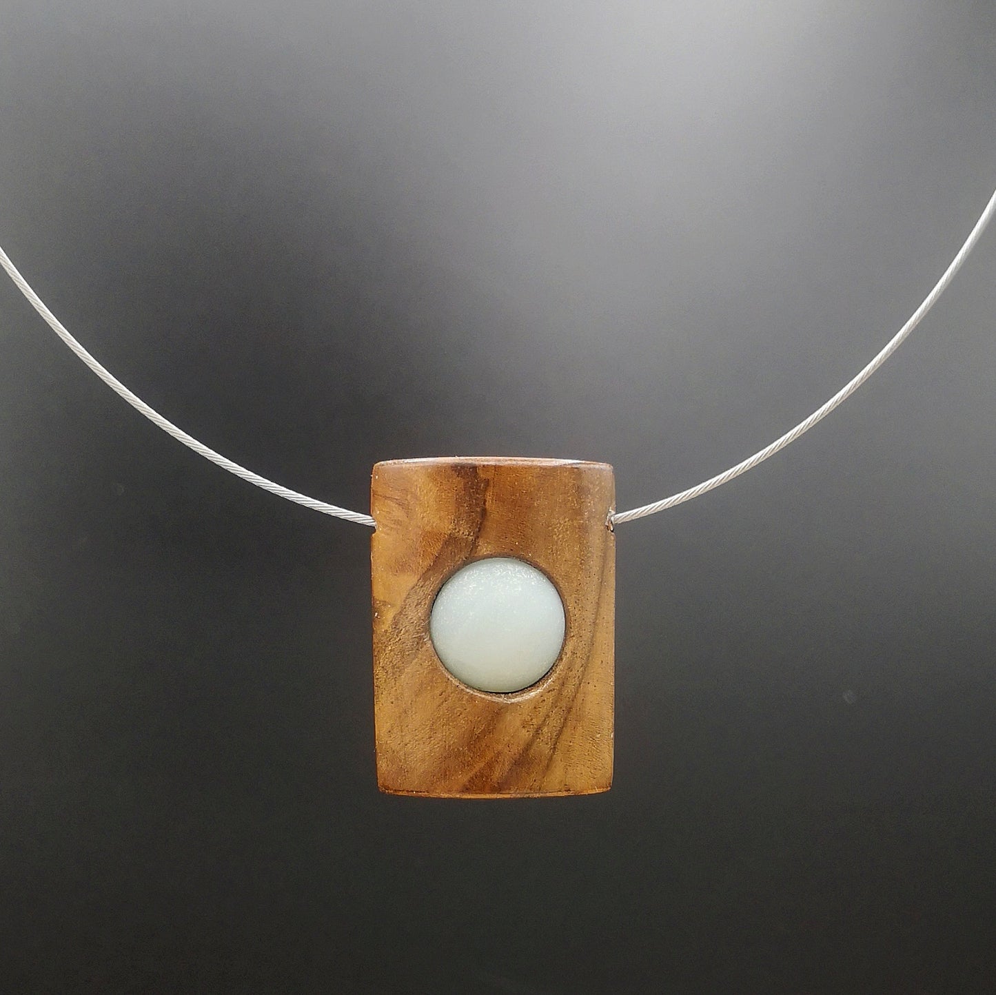 COLLIER "AMAZONIT / NUSSMASER"
