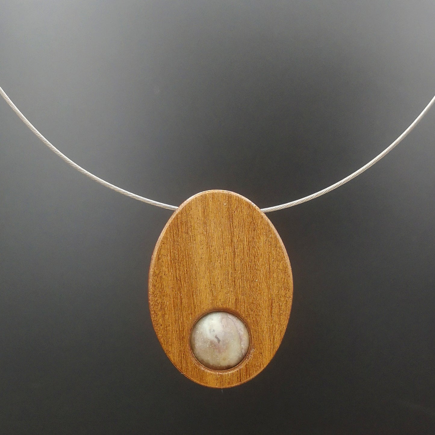 COLLIER "AMAZONIT / AFROMOSIA"
