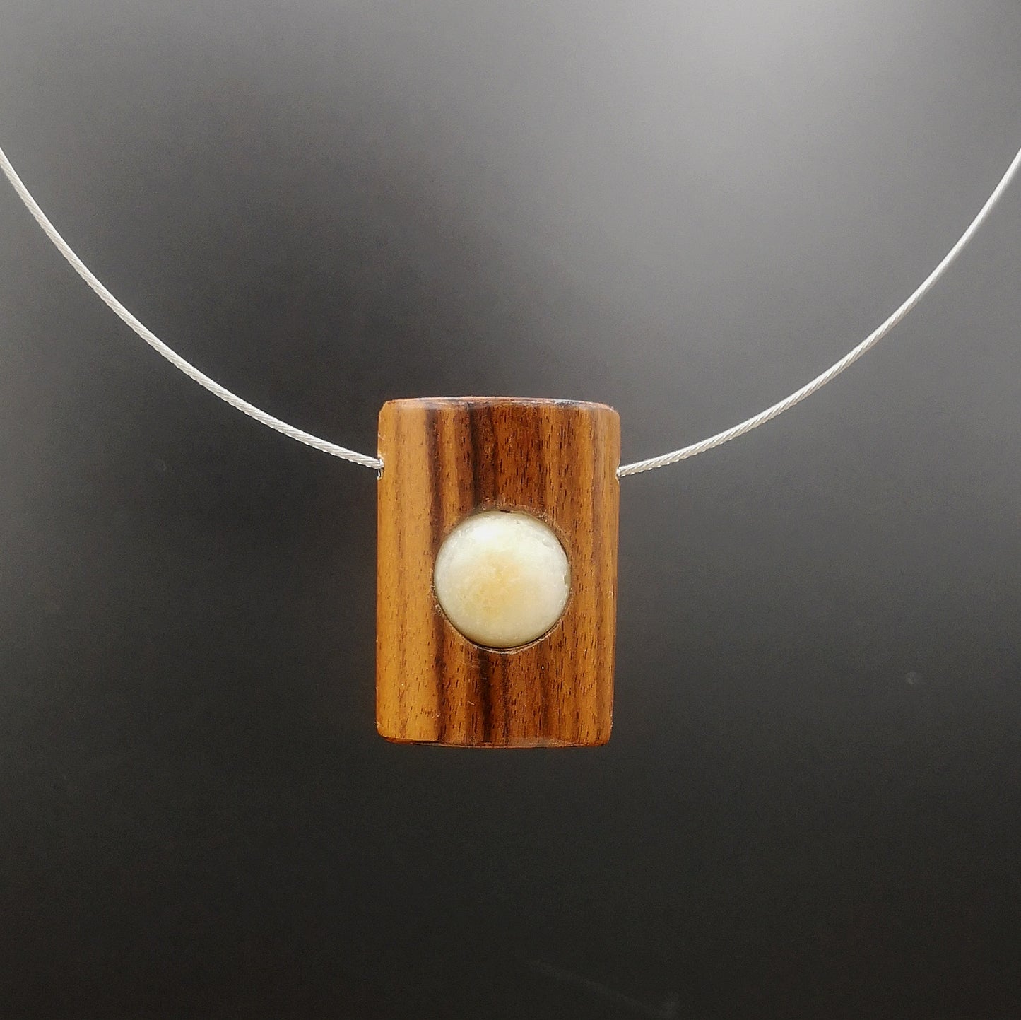 COLLIER "AMAZONIT / PALISANDER"