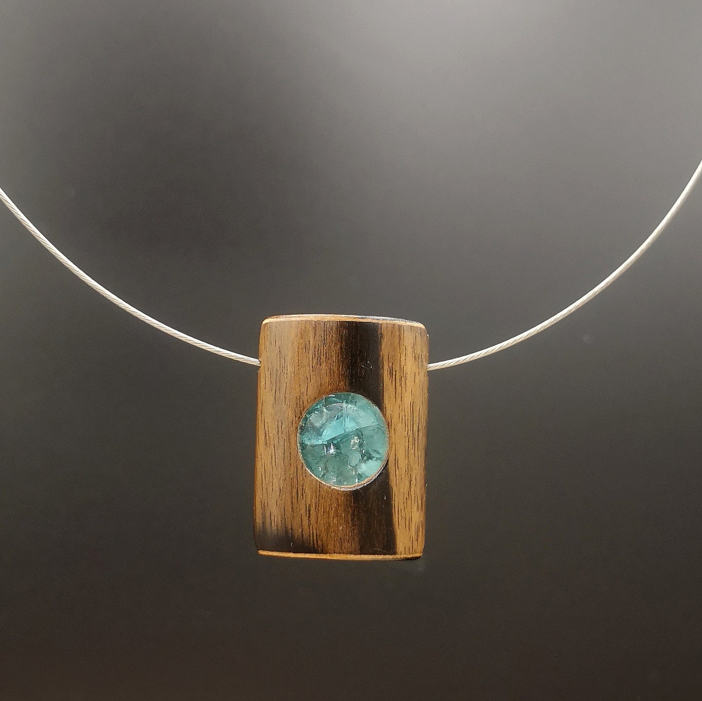 COLLIER " GLASNUGGET / EBENHOLZ"